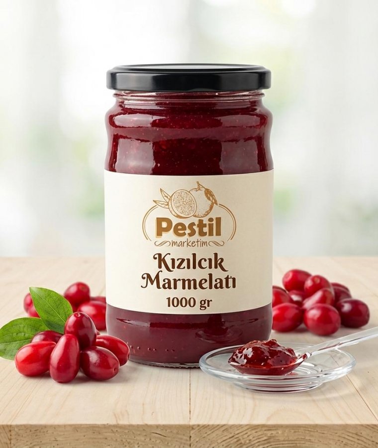 Kızılcık Marmelatı 1000 gr - Katkısız El Yapımı ürün resmi