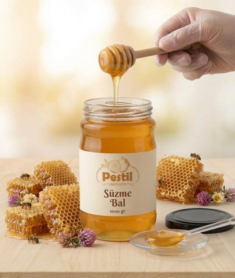 Süzme Çiçek Balı 1000 gr ürün resmi